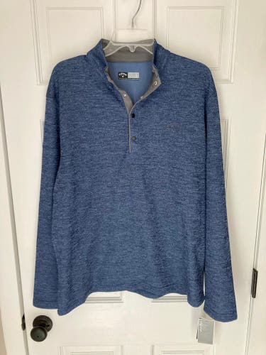 NEW! Callaway Opti-Shield UPF40 Pullover Golf Sweater 1/4 Snap Men’s Size Large