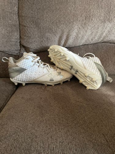 White Under Armour Mid Cleats 11