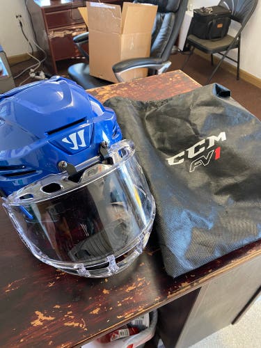 Used Large Warrior  Covert PX+ Helmet With Ccm Fv1 Bubble