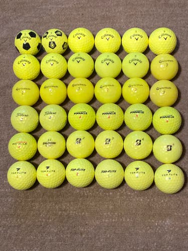 Used Callaway 36 Pack (3 Dozen) SuperSoft Yellow Balls