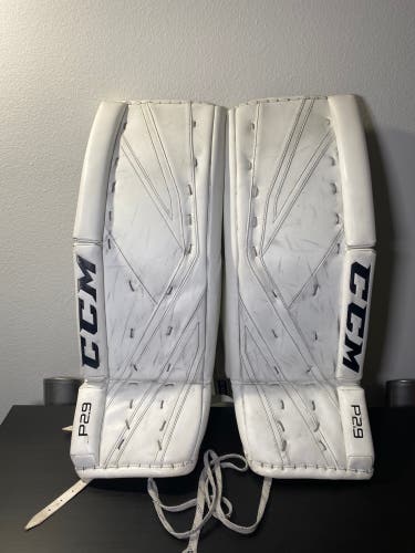 White Senior 33+1 CCM  Premier P2.9 Goalie Leg Pads