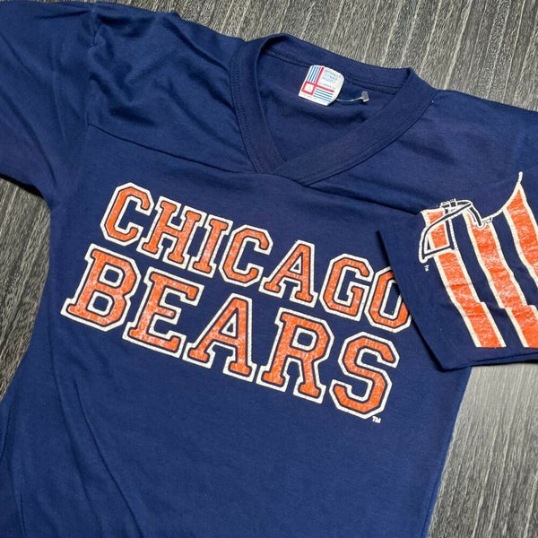 Chicago Bears T Shirt Women Small Adult Blue NFL Football Jersey Vintage  80s USA