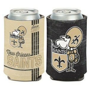 New Orleans Saints Vintage Design Can Cooler 12oz Collapsible Koozie - Two Sided