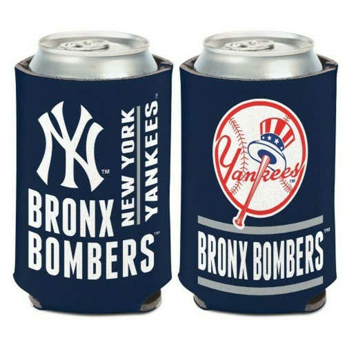 New York Yankees Can Cooler Slogan Design 12oz Collapsible MLB Koozie