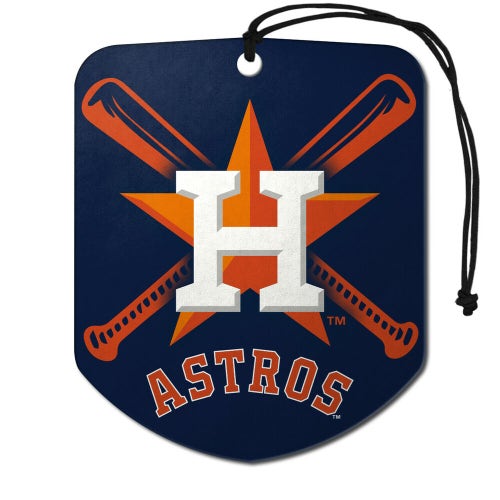 Houston Astros 2 Pack Air Freshener MLB Shield Design