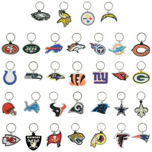 NFL Soft PVC Keychains PICK YOUR TEAM Party Favor Stocking Stuffer