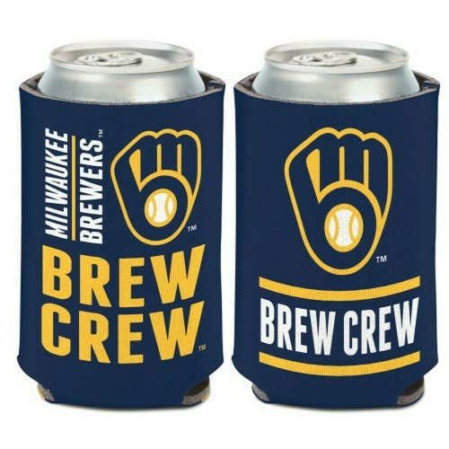 Milwaukee Brewers Can Cooler Slogan Design 12oz Collapsible MLB Koozie