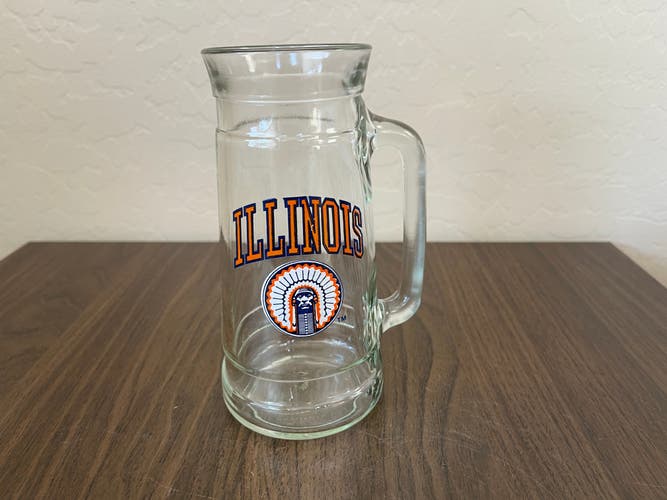 Illinois Fighting Illini NCAA SUPER VINTAGE Fisher Nuts Beer Stein Glass Mug!