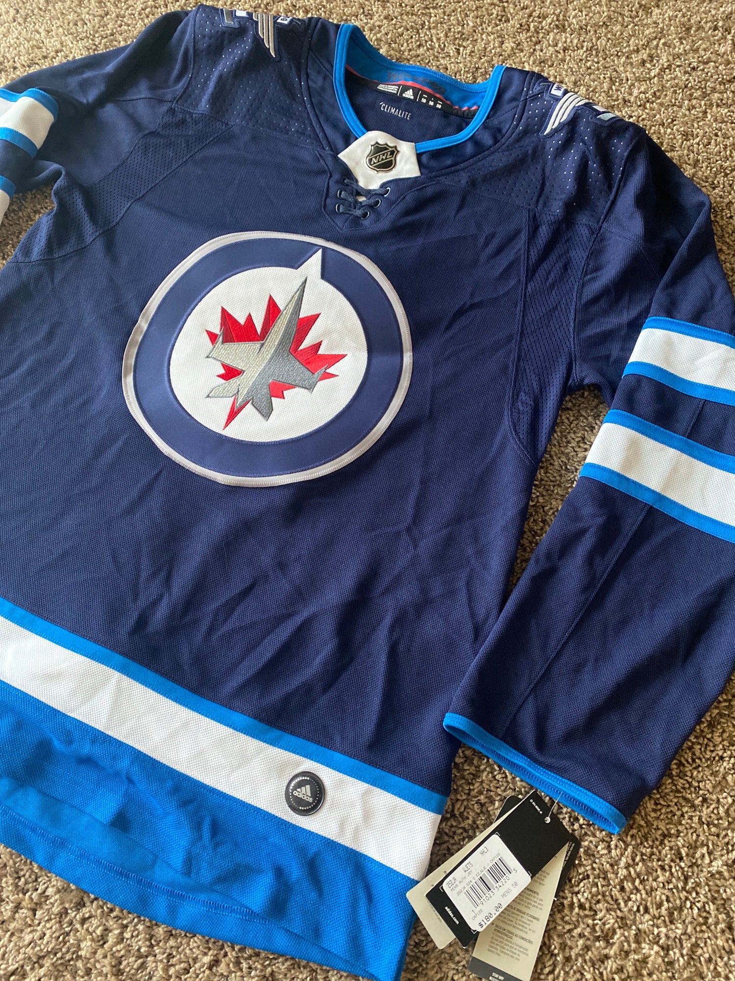 Winnipeg Jets Home Blue Adult Size 50 Adidas Jersey