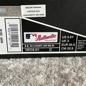 Black New Youth Men's Size 3.5 (Women's 4.5) Molded Cleats Under Armour Low Cut Leadoff low