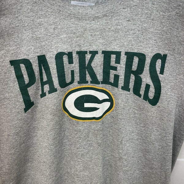 Vintage Reebok NFL Green Bay Packers Gray Graphic Tee Shirt