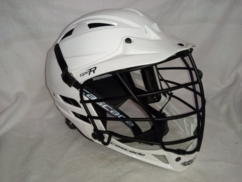 Cascade CPV-R Lacrosse Players Helmet w/SPR Fit, White, XS w/ chinstrap