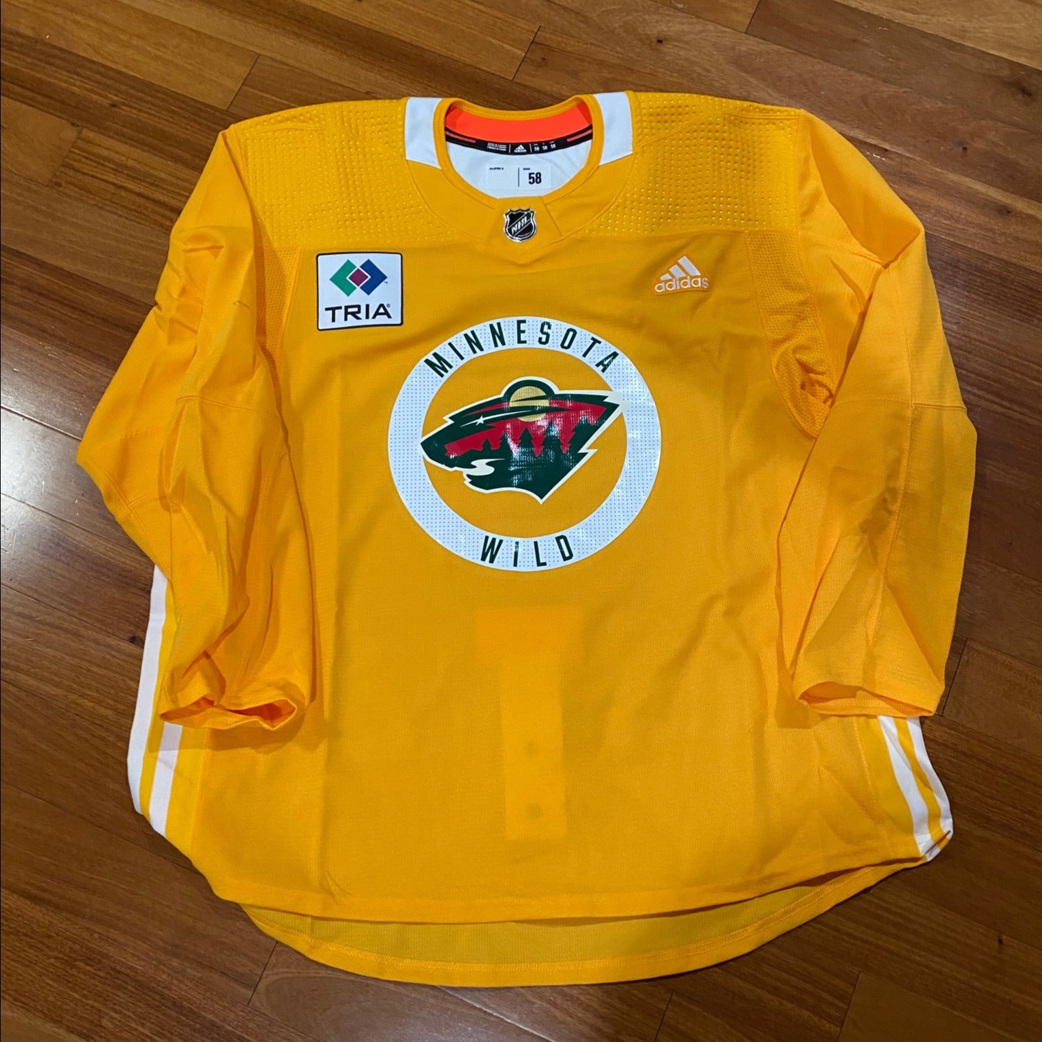 Practice Jersey - Minnesota Wild - Yellow Adidas Size 56