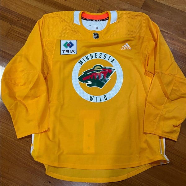 Practice Jersey - Minnesota Wild - Yellow Adidas Size 56 - Pro Stock Hockey