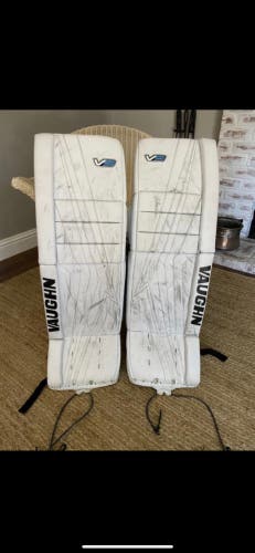 White Senior 34" Vaughn Velocity V9 Goalie Leg Pads