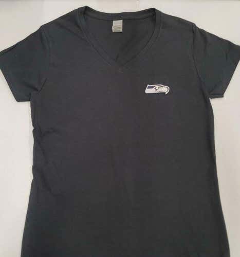 21116 Womens Apparel SEATTLE SEAHAWKS "Eligible Receiver" V-Neck Shirt NAVY New