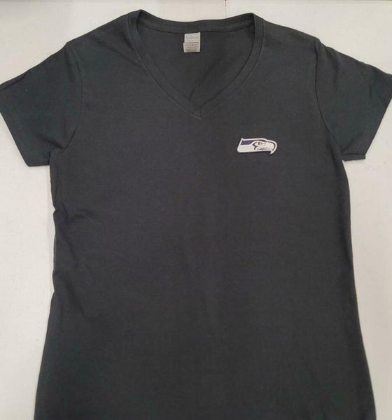 21116 Womens Apparel SEATTLE SEAHAWKS "Eligible Receiver" V-Neck Shirt NAVY New