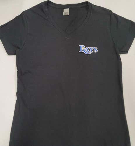20331-2 Womens TAMPA BAY RAYS V-Neck Baseball Jersey Shirt BLACK All Sizes