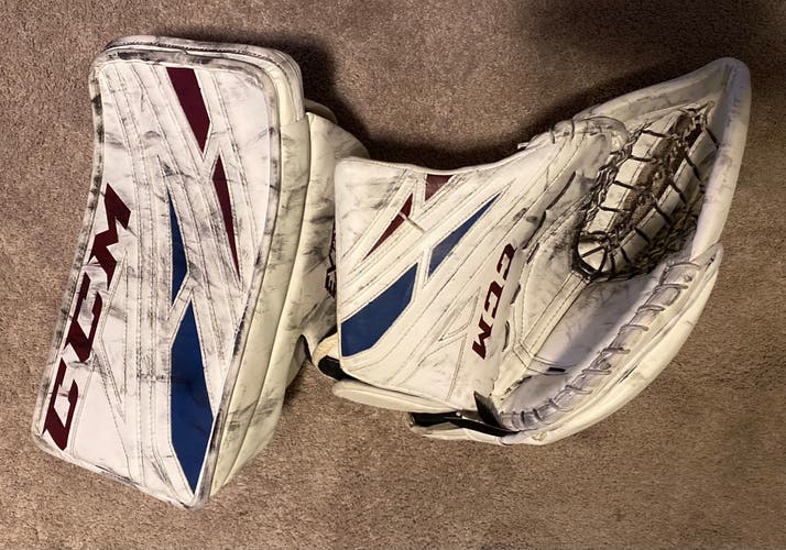 Grubauer (Colorado Avalanche) CCM Eflex4 Pro-Return Hockey Goalie Glove & Blocker Set