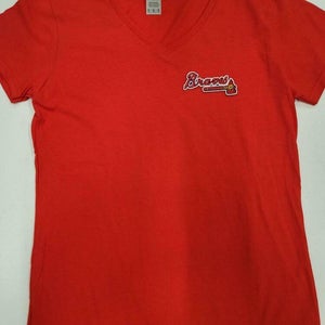 20401 Womens ATLANTA BRAVES V-Neck Baseball Jersey Shirt RED All Sizes