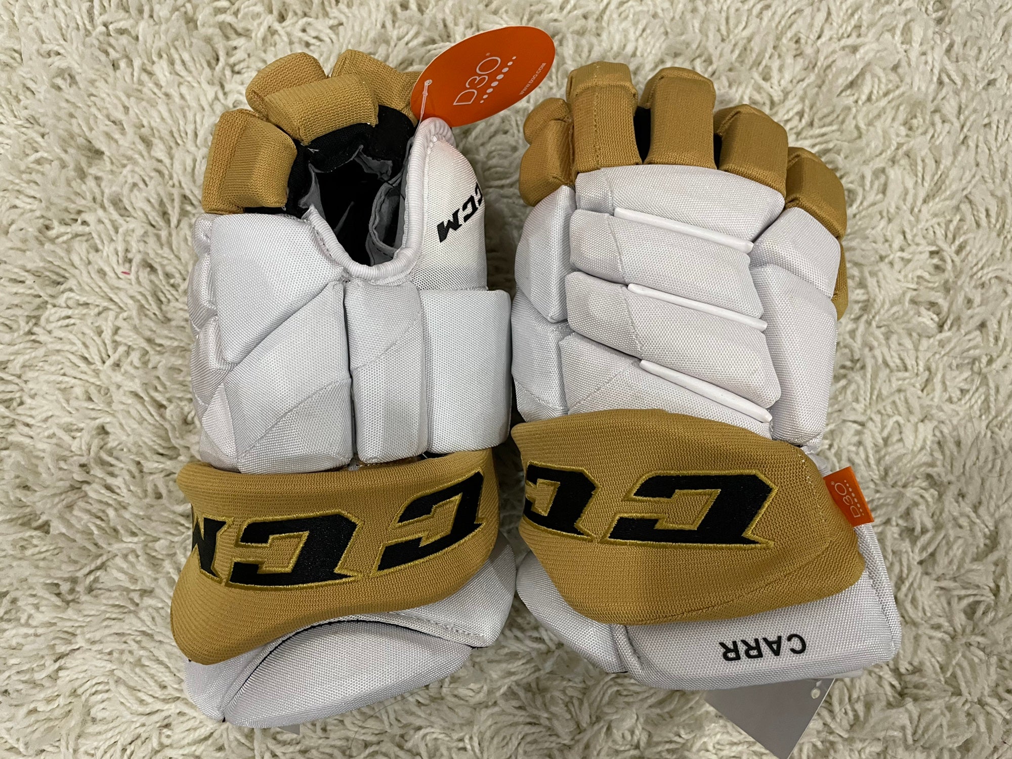 CCM HGPJSSP Pro Stock Hockey Gloves - Daniel Carr - Vegas Golden Knights  Away 14