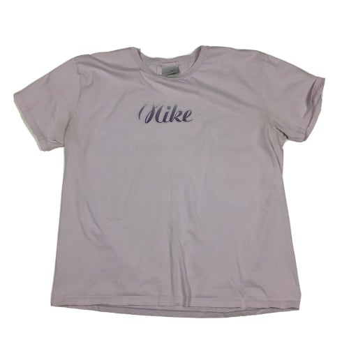 Y2K Nike Script Logo Women's Purple/Pink T-Shirt Silver Tag (XL)