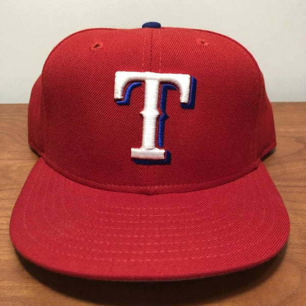 Texas Rangers Hat Baseball Cap Fitted 7 3/8 New Era Red MLB Retro Adult Men USA