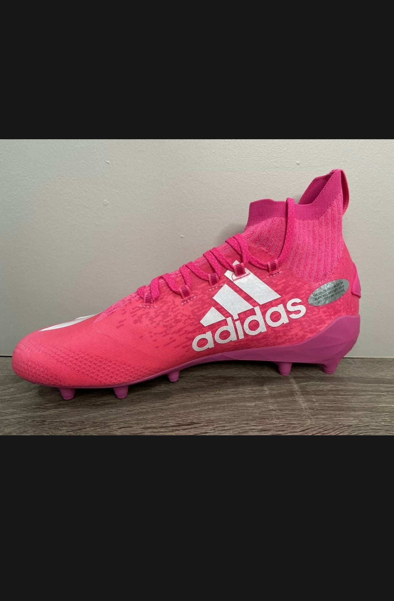 pink adizero football cleats