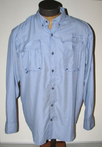 Red Head Men's Blue-Checked Moisture-Wicking Vented Long Sleeve Hiking Shirt ~XL