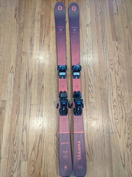 Used Men's 2022 Blizzard Brahma 88 All Mountain Skis With Fischer Attack2  GW Bindings Max Din 14