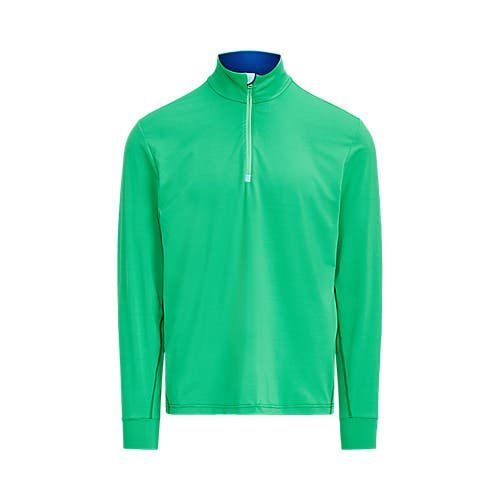 Polo Golf Ralph Lauren Solid Stretch Peached Jersey Half Zip Cabo Green