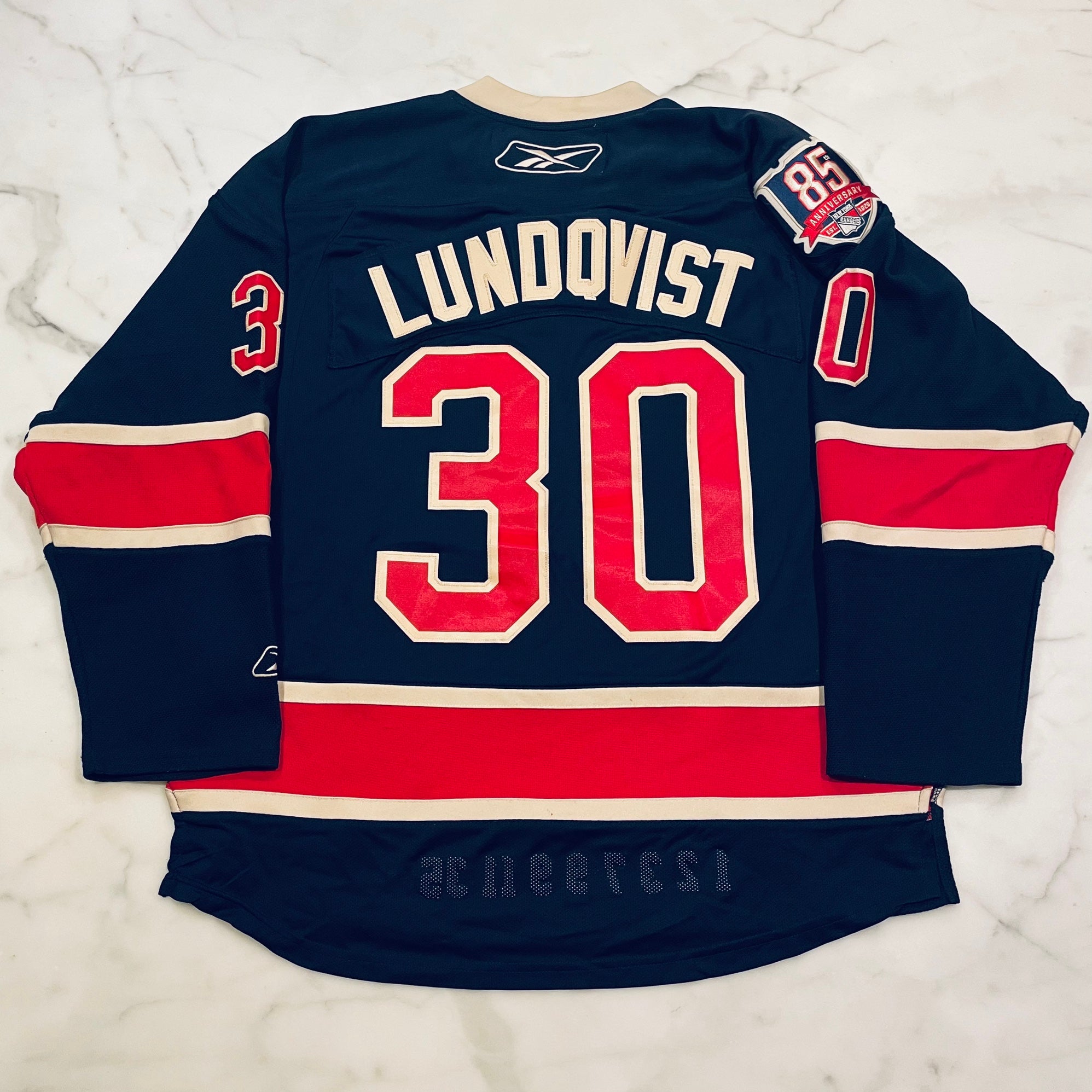 Henrik Lundqvist #30 NY Rangers 85th Anniversary jersey