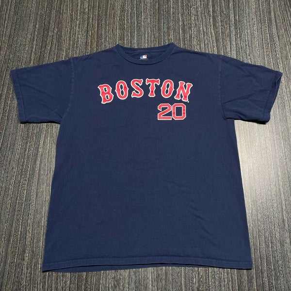 Kevin Youkilis Boston Red Sox T Shirt Men Large Adult Blue MLB