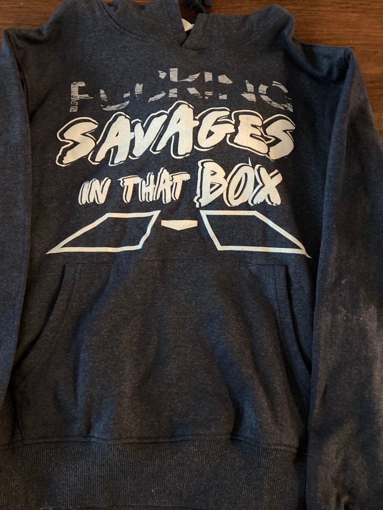 “NY Yankees -F&@$ing Savages In that Box” Blue Unisex Small SSK Sweatshirt