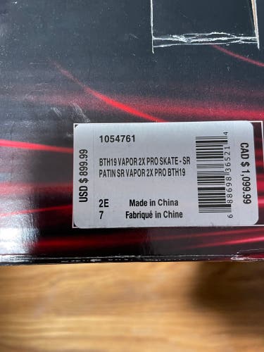 Senior Bauer Extra Wide Width Size 7 Vapor 2X Pro Hockey Skates