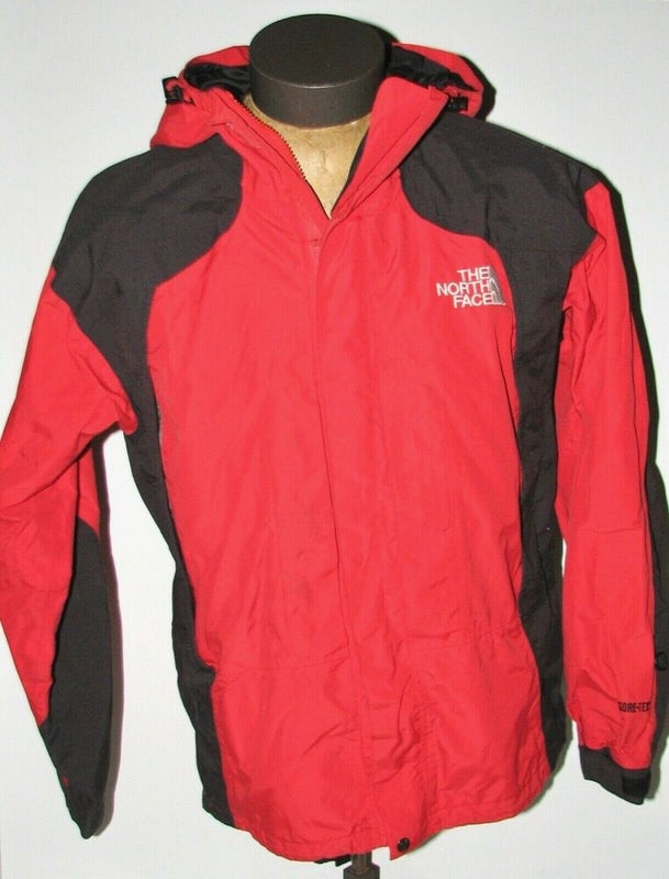 Vintage 1990's North Face Mountain Men’s Red Gore-Tex Parka Jacket w/Hood ~Large