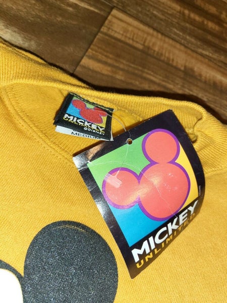 NEW Vintage Rare Mickey Mouse Disney Spellout Big Print Vtg Sweatshirt Size M/L