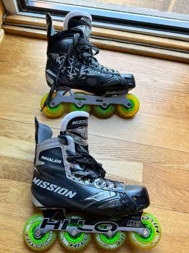 Used Mission Inhaler NLS4 Inline Skates Wide Width Size 7.5