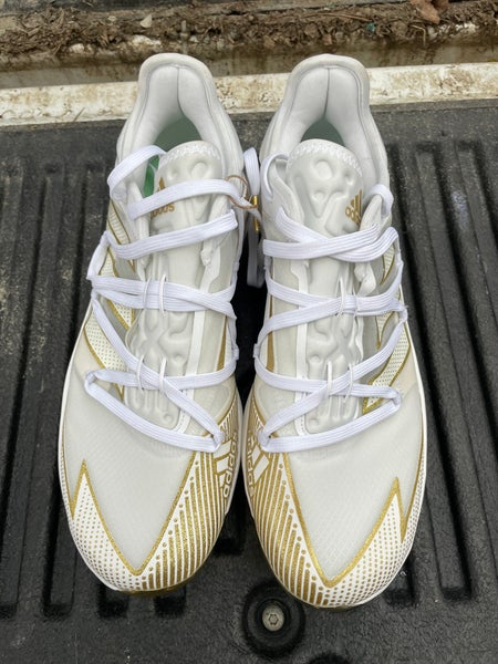 White New Molded Cleats Adidas Adizero Afterburner