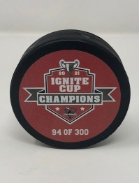COLUMBUS RIVER DRAGONS FPHL LIMITED EDITION IGNITE CUP CHAMPIONS HOCKEY PUCK