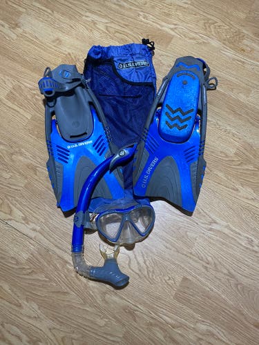 US Divers Mask/snorkel/fin set