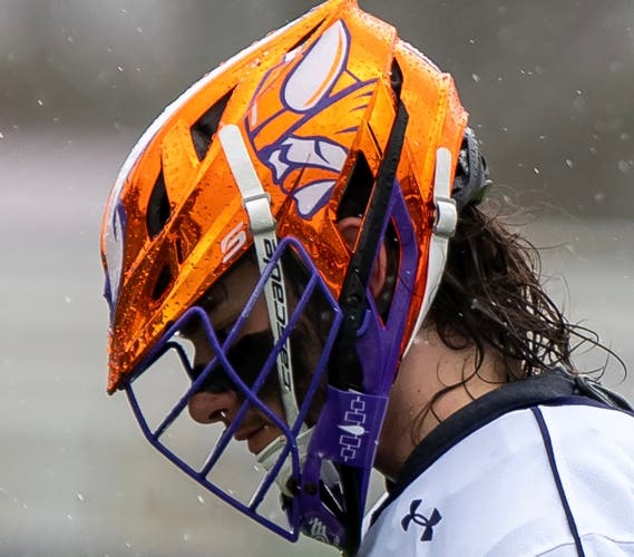 Orange Chrome Lacrosse Helmet