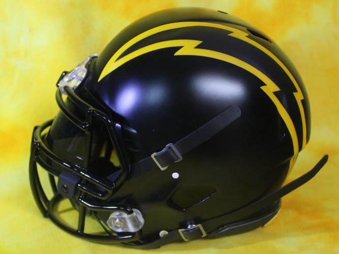 Tough! Los Angeles Chargers super Black-Out custom fullsize football helmet NFL
