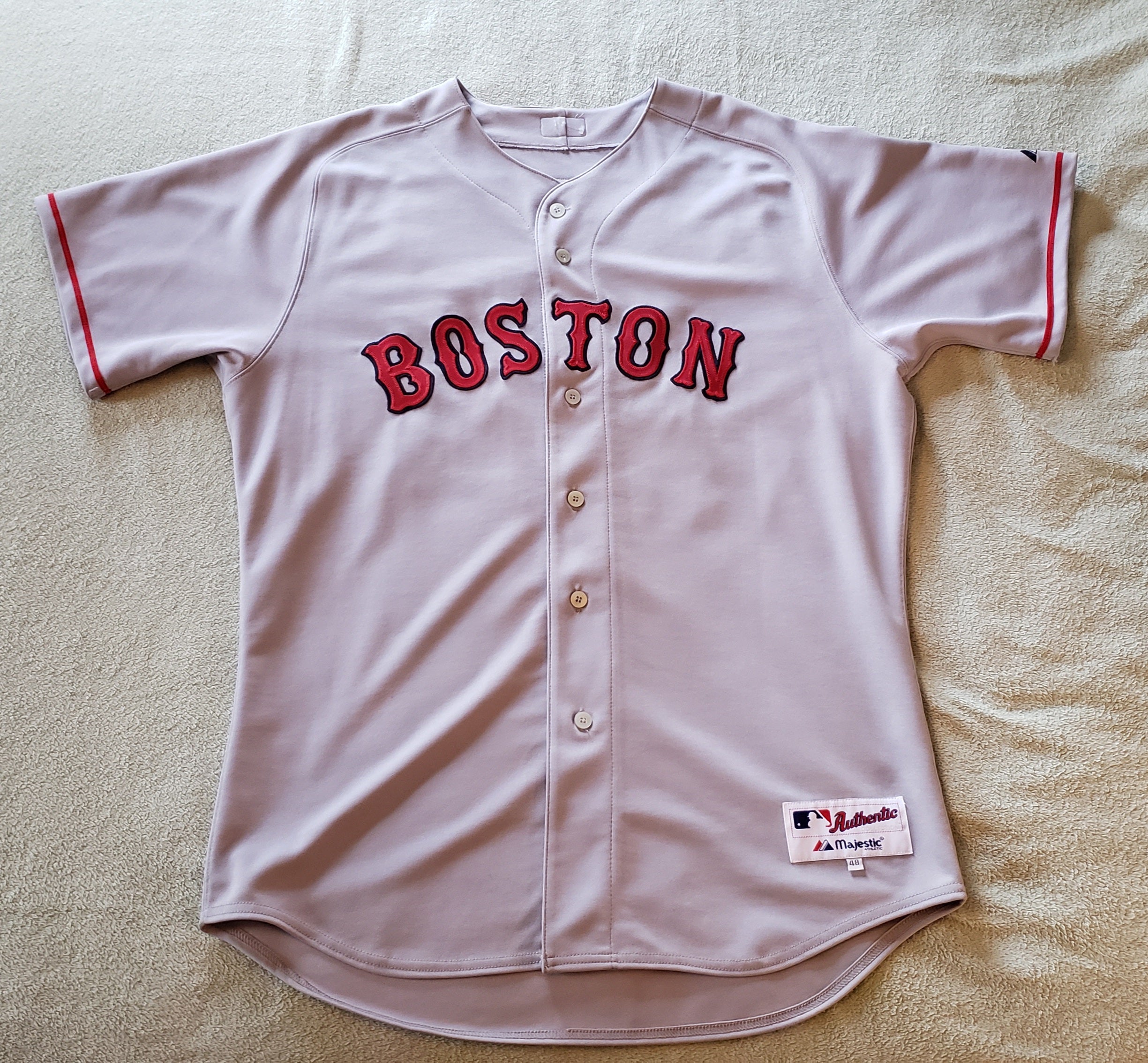 Boston Red Sox Gray Used XL Majestic Jersey