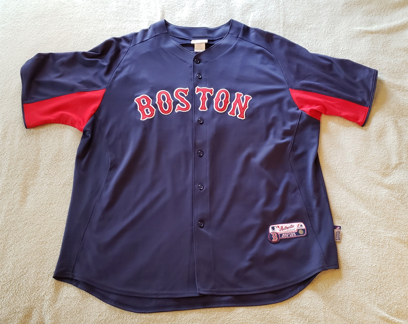 Boston Red Sox Blue Adult Men's Used XXL Majestic Jersey