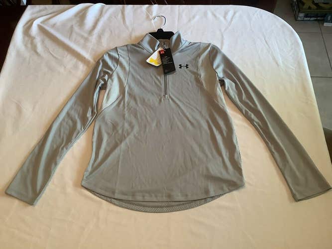 NWT Under Armour Youth Girl’s XL Loose Heat Gear Pull Over Long Sleeve Gray BoxT