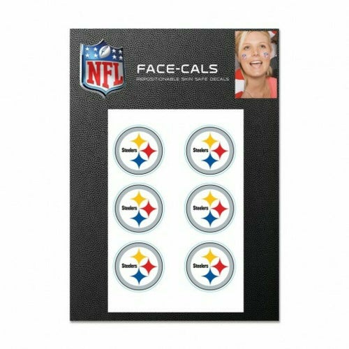 Pittsburgh Steelers Tattoo Face Cals NFL Waterless Decals
