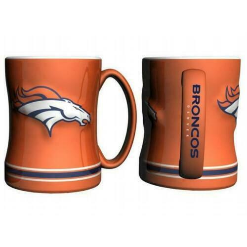 Denver Broncos 14oz Sculpted Relief Coffee Mug NFL - ORANGE VERSION