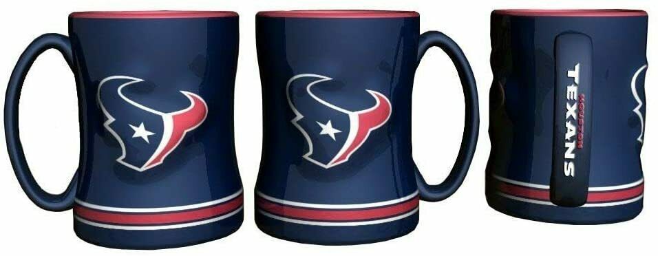 Houston Texans 14oz Sculpted Relief Coffee Mug NFL - BLACK VERSION