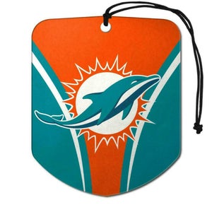 Miami Dolphins 2 Pack Air Freshener NFL Shield Design